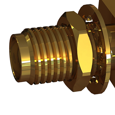 30-250-N3-AD - SMA Rear Mount Bulkhead Solder / Clamp Jack 