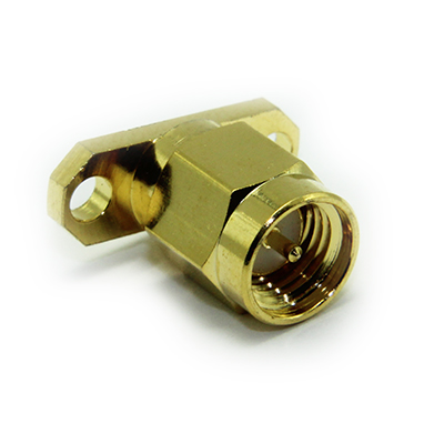 SMA 2 Hole Flange Plug Solder Receptacle - Image 1