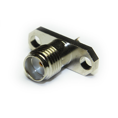 SMA 2 Hole Flange Jack Solder Receptacle (Nickel) - Image 3