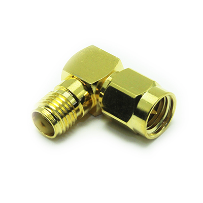 SMA Right Angle Plug to Jack Adaptor, - Image 1