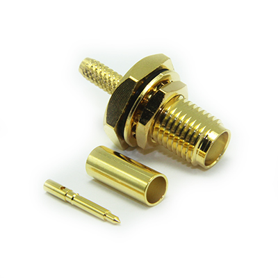 SMA Reverse Polarity Bulkhead Crimp / Crimp Jack (With Panel Seal) - Image 1