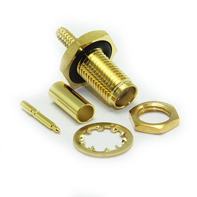 SMA Reverse Polarity Bulkhead Crimp / Crimp Jack (With Panel Seal) - Image 4