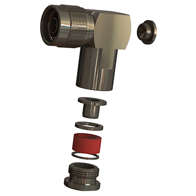 25-101-B3-DE - N Type Right Angle Solder / Top Hat Clamp Plug 