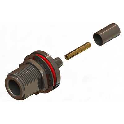 25-254-B3-DB - N Type Bulkhead Rear Mount Crimp/Crimp Jack 
