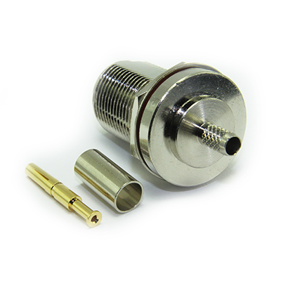 N Type Bulkhead Rear Mount Crimp/Crimp Jack ( 2 Flats ) - Image 3