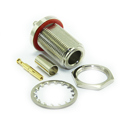 N Type Bulkhead Rear Mount Crimp/Crimp Jack ( 2 Flats ) - Image 4