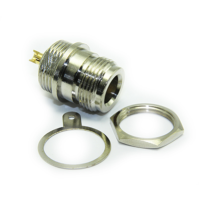 N Type, Front Mount  Bulkhead Solder Spill Jack & Solder Tag ( 1 flat ) - Image 4