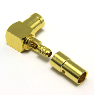SMB Right Angle Solder / Crimp Plug ( Capless ) - Image 2
