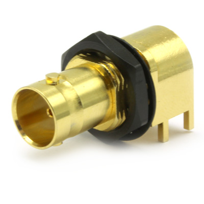 BNC Right Angle Low Profile Bulkhead Jack True 75 Ohm (6GHz) - Image 1