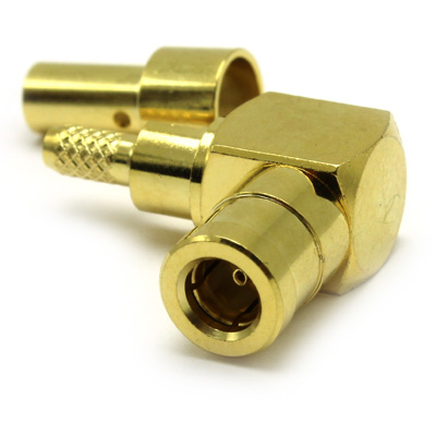 32-105-D3-AB - SMB Right Angle Capless Solder / Crimp Plug 