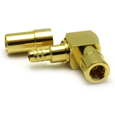 32-105-D3-BD - SMB Right Angle Capless Solder / Crimp Plug 