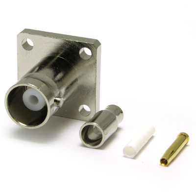 10-278-B3-AD - BNC 4 Hole Flange mount Crimp / Crimp Jack 