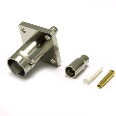 BNC 4 Hole Flange mount Crimp / Crimp Jack - Image 2