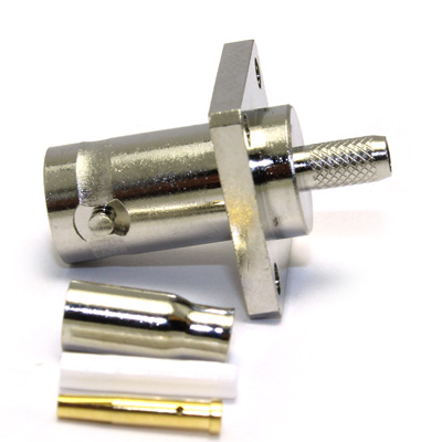 BNC 4 Hole Flange mount Crimp / Crimp Jack - Image 4