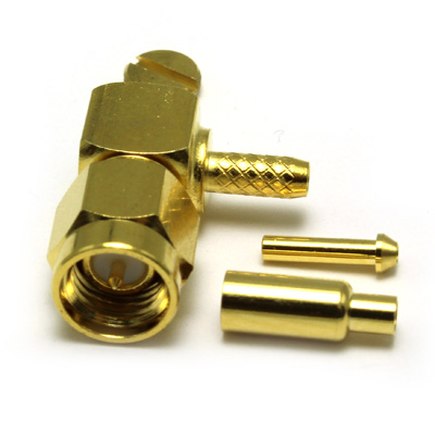 SMA Right Angle Solder / Crimp Plug (4 Part) - Image 2