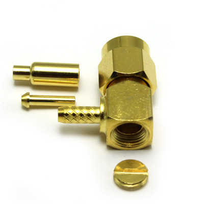 SMA Right Angle Solder / Crimp Plug (4 Part) - Image 3