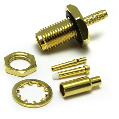 SMA Rear Mount Bulkhead Crimp / Crimp Jack ( 4 part ) - Image 2