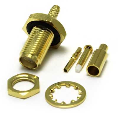 SMA Rear Mount Bulkhead Crimp / Crimp Jack ( 4 part ) - Image 3