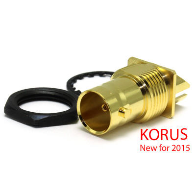 10-462-1-W66-1.6 - 'KORUS' 6GHz BNC End Launch Bulkhead Jack True 75 Ohm 6G ( Board Thickness 1.6mm) 