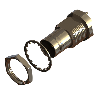 10-487-B36  - BNC Vertical Bulkhead Jack True 75 Ohm ( 2 Legs ) 