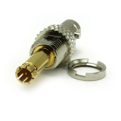 Micro BNC Bulkhead Push-On Plug to Jack Adaptor (12G) - Image 2