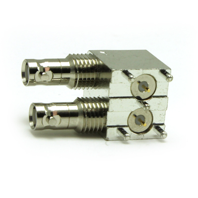 Micro BNC Right Angle 2 Way Off Set Bulkhead PCB Jack - Image 4