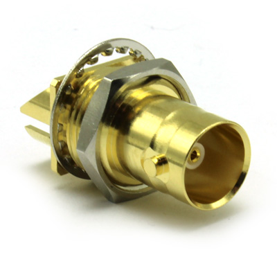 10-462-D126-1.6 - 12G BNC End Launch Bulkhead Jack True 75 Ohm 12G Board Thickness 1.6mm With Nut & Washer 