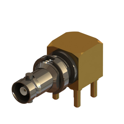 67-468-3-B66 - Micro BNC Right Angle PCB Mount Bulkhead Jack 12GHz 