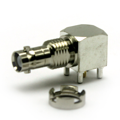 67-468-B3 Micro BNC 50 Ohm Right Angle Bulkhead PCB Jack 
