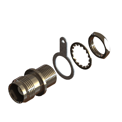 13-352-A3 - TNC Front Mount Bulkhead Solder Jack With Solder Tag 