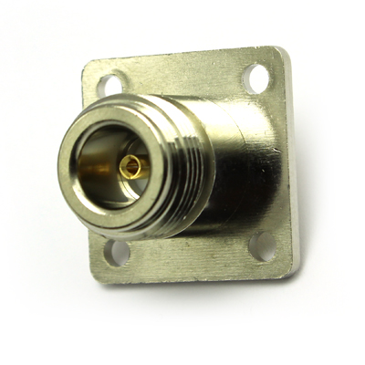 25-371-1-B3 - N Type 4 Hole 1" Square Flange Mount With PCB Solder Tags 