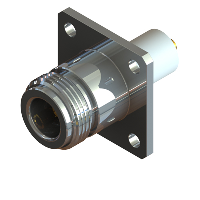 25-373-25.4-H3-17.9 -N Type 4 Hole StSt 1" Square Flange Mount Extended Dielectric 