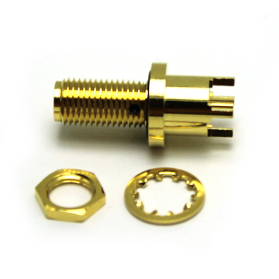 SMA Reverse Polarity Straight PCB Bulkhead Jack IP68 Un-Mated - Image 2