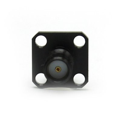 SMA 1/2"sq 4 Hole Flange Bulkhead Jack to Jack Adaptor ( Black Plated ) - Image 4