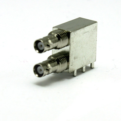 92-67-468-2-B3 Micro BNC Right Angle Bulkhead 2 Way PCB Jack 