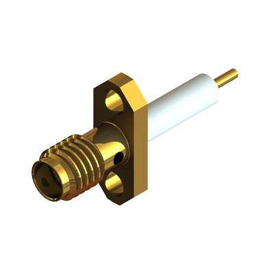 36-370-D3-9.5 SSMA 2 Hole Stainless Steel Flange Jack With Extended Dielectric 