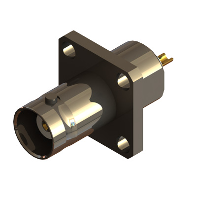 10-375-B3 - BNC 4 Hole Panel Mount Jack Solder Receptacle 