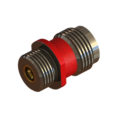 TNC Front Mount Jack to SMP Jack Straight Adaptor Colour Coded Red - Image 2