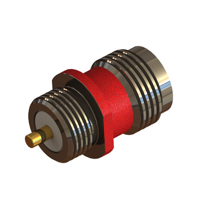 TNC Front Mount 3/8 x 32 Bulkhead Solder Post Jack Colour Coded Red - Image 2