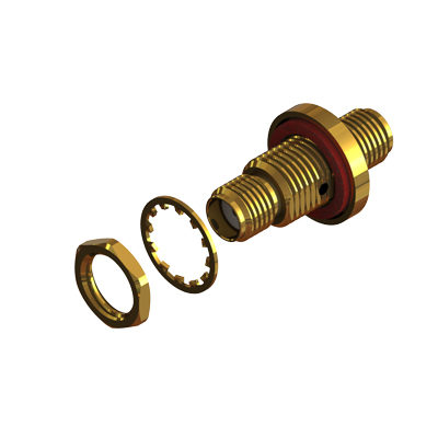 30-501-1-D10 - SMA Bulkhead Jack to Jack Adaptor IP68 Sealed Un-Mated 