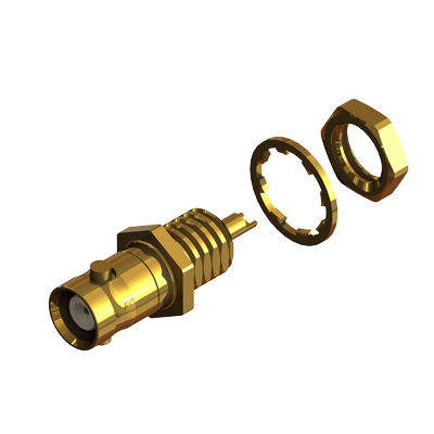 67-360-D3 Micro BNC 50 Ohm Front Mount Bulkhead Solder Spill Jack 