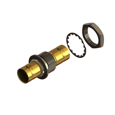 10-505-D126 BNC Metal Thread Insulated Bulkhead Jack to Jack 18G Adaptor 