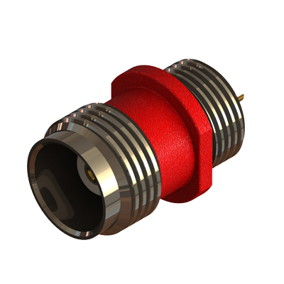 13-388-2-B3-RD - TNC Front Mount Bulkhead Solder Bucket Jack 