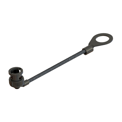 10-856-1-Y - BNC Plug Dustcap With 13mm Eyelet & Cord non reflective black plated 