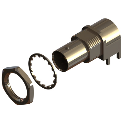 10-416-B66 - BNC Right Angle Low Profile Bulkhead Jack True 75 Ohm 6G 